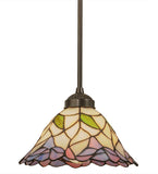 50"L Stained Glass Daffodil Bell 3 Lt Island Pendant