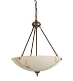 20"W Corinth White Marble Traditional Inverted Pendant