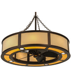 44"W Maplewood Beige Linen W/Up & Downlights Chandel-Air Fan