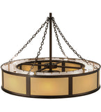44"W Maplewood Beige Linen W/Up & Downlights Chandel-Air Fan