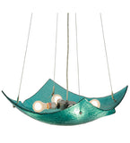 26"W Metro Fusion Aquamarine Crinkle Contemporary Inverted Pendant