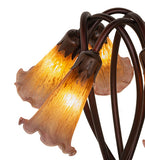 16.5"H Amber/Purple Pond Lily 5 Lt Tiffany Accent Lamp