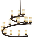 60"W French Horn 17 Lt Contemporary Chandelier