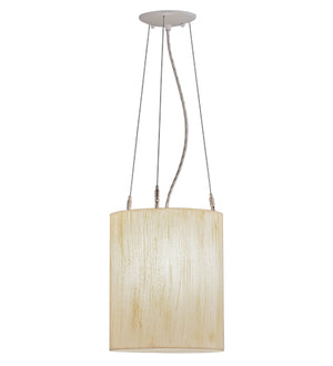 10"W Cilindro De Marfil Lino Pendant