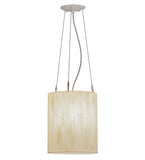 10"W Cilindro De Marfil Lino Pendant