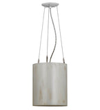 10"W Cilindro De Marfil Lino Pendant