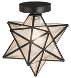12"W Moravian Star Clear Seedy Flush Mount