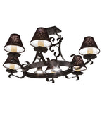 40"L Handforged Oval 6 Lt Chandelier
