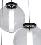 34"W Bola Cilindro 3 Lt Contemporary Cascading Pendant