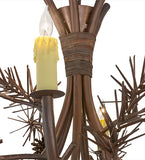 36"W Woodland Pine 6 Lt Rustic Lodge Chandelier