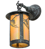 8"W Fulton Whispering Pines Hanging Outdoor Wall Sconce