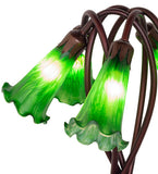 16.5"H Green Pond Lily 5 Lt Tiffany Floral Accent Lamp