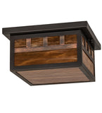 14"Sq Hyde Park Triple Bar Mission Outdoor Flushmount