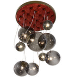 40"W Bola Plush 9 Lt Contemporary Cascading Pendant