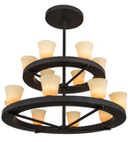 57"W Loxley Piedmont 14 Lt Two Tier Contemporary Chandelier