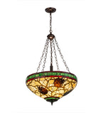 22"W Stained Glass Pinecone Pendant