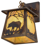 7"W Bear at Dawn Outdoor Hanging Wall Sconce