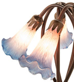 16.5"H Pink/Blue Pond Lily 5Lt Tiffany Accent Lamp