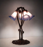 16.5"H Pink/Blue Pond Lily 5Lt Tiffany Accent Lamp