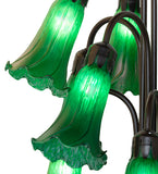 63"H Green Tiffany Pond Lily 12 LT Floor Lamp