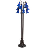 63"H Blue Tiffany Pond Lily 12 Lt Floor Lamp