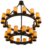 48"W Noziroh Ring 27 Lt Two Tier Lodge Chandelier