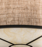 36"W Cilindro Burlap Textrene Modern Flush Mount