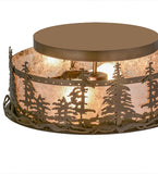 16"W Tall Pines Rustic Lodge Flush Mount