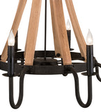 42"W Barrel Stave Madera 8 Lt Rustic Gothic Chandelier