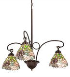 28"W Stained Glass Wisteria 3 Lt Chandelier