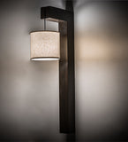 12"W Cilindro Hickory Contemporary Fabric Sconce