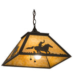 16"Sq Cowboy & Steer Pendant