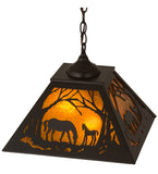 16"Sq Mare & Foal at Dawn Wildlife Lodge Pendant