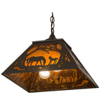 16"Sq Mare & Foal at Dawn Wildlife Lodge Pendant