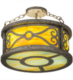 16"W Donya Victorian Semi-Flushmount