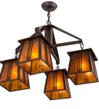 28"W Prairie Loft 4 Lt Mission Lodge Chandelier