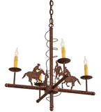 26"W Cowboy 4 Lt Chandelier