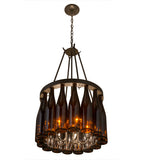 17"W Tuscan Vineyard Estate 16 Wine Bottle Chandelier