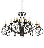 60"W Sienna 18 Lt Two Tier Chandelier