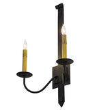 15"W Primitive 2 Lt Rustic Wall Sconce