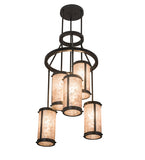 24"W Cartier 6 Lt Mission Arts & Crafts Chandelier