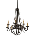 38"W Barrel Stave Metallo 8 Lt Rustic Lodge Chandelier