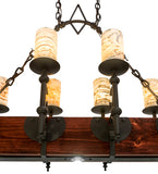 60"L Tudor Jadestone 12 Lt LED Oblong Chandelier