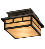 12"Sq Hyde Park Double Bar Mission Outdoor Flush Mount