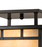12"Sq Hyde Park Double Bar Mission Outdoor Flush Mount