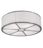 36"W Cilindro White Textrene Contemporary Flush Mount