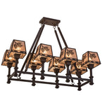 38"L Balsam Pine 8 Lt Lodge Oblong Chandelier