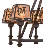 38"L Balsam Pine 8 Lt Lodge Oblong Chandelier