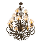 46"W Alexandria 15 Lt Victorian Fabric Chandelier