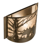 12"W Wildlife Bear at Lake Wall Sconce